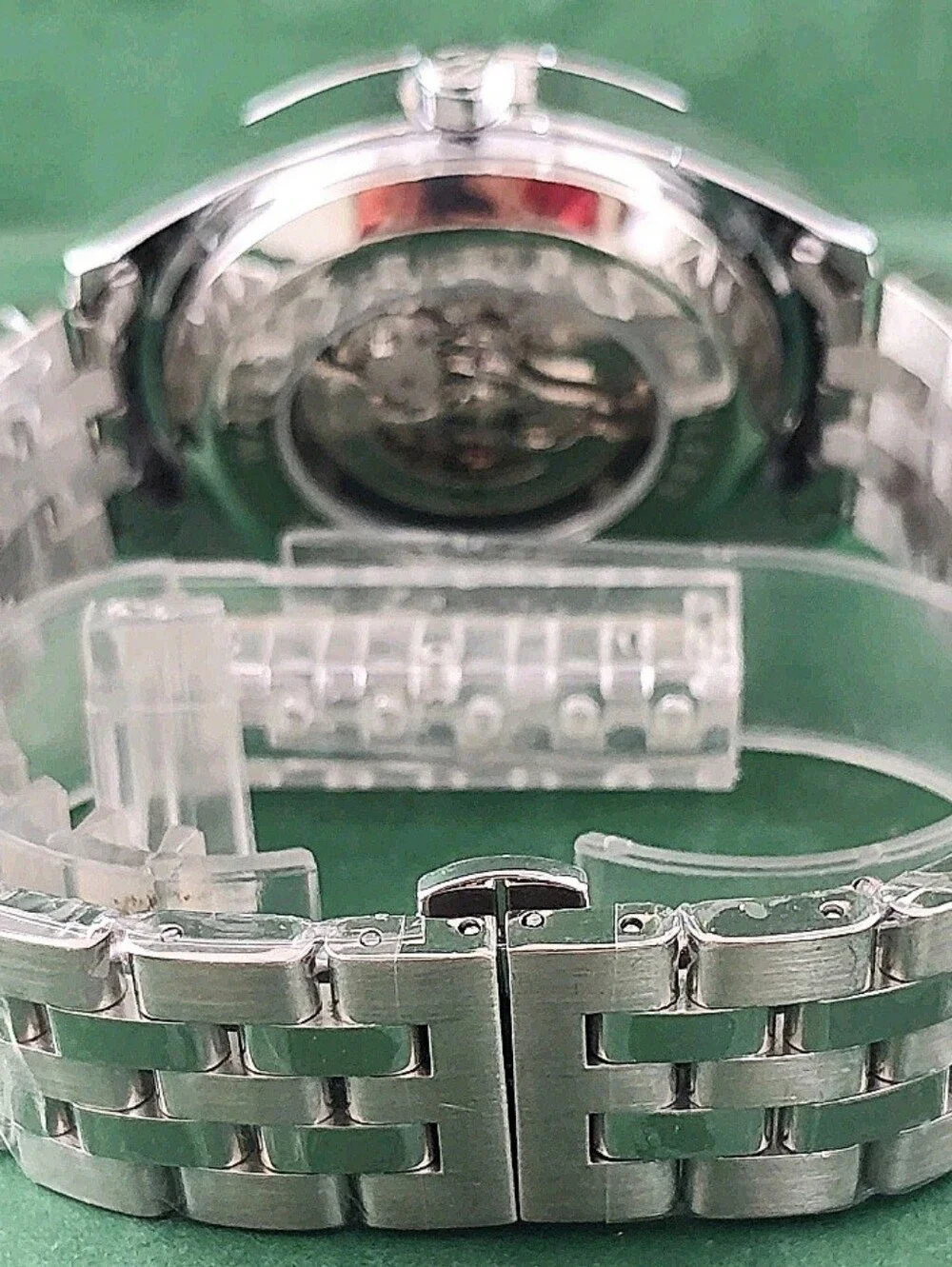 Maserati Skeleton Dial Stainless Steel Watch - Turquoise Accents Refurbished